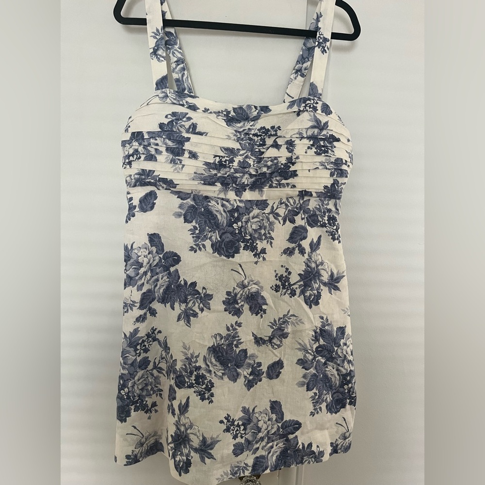 Abercrombie Emerson skort dress blue and white floral size Large Tall